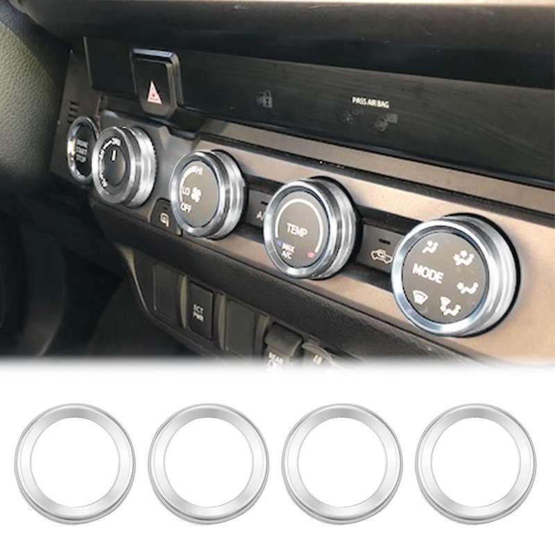 Air Conditioner Switch Knob Decor for Toyota Tacoma 2016-2020(silver)