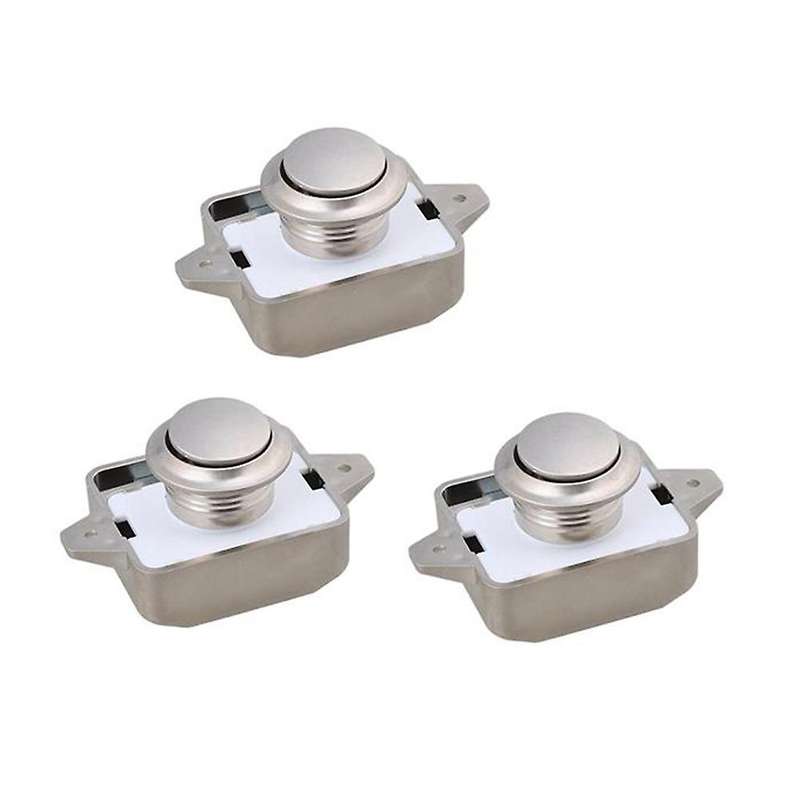 3pcs Car Push Lock Diameter 26mm Rv Caravan Boat Button Locks Nikel