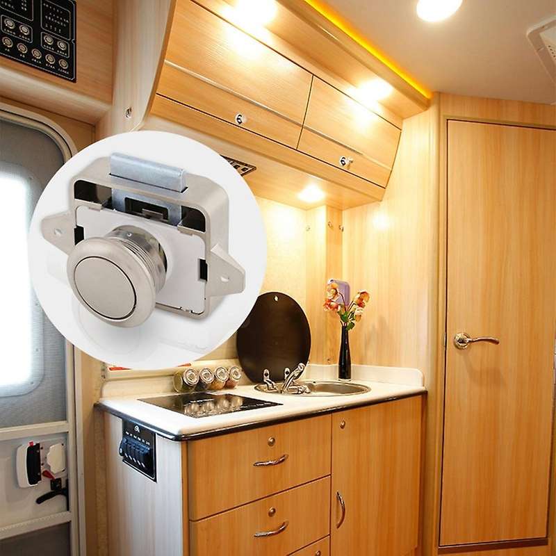 3pcs Car Push Lock Diameter 26mm Rv Caravan Boat Button Locks Nikel