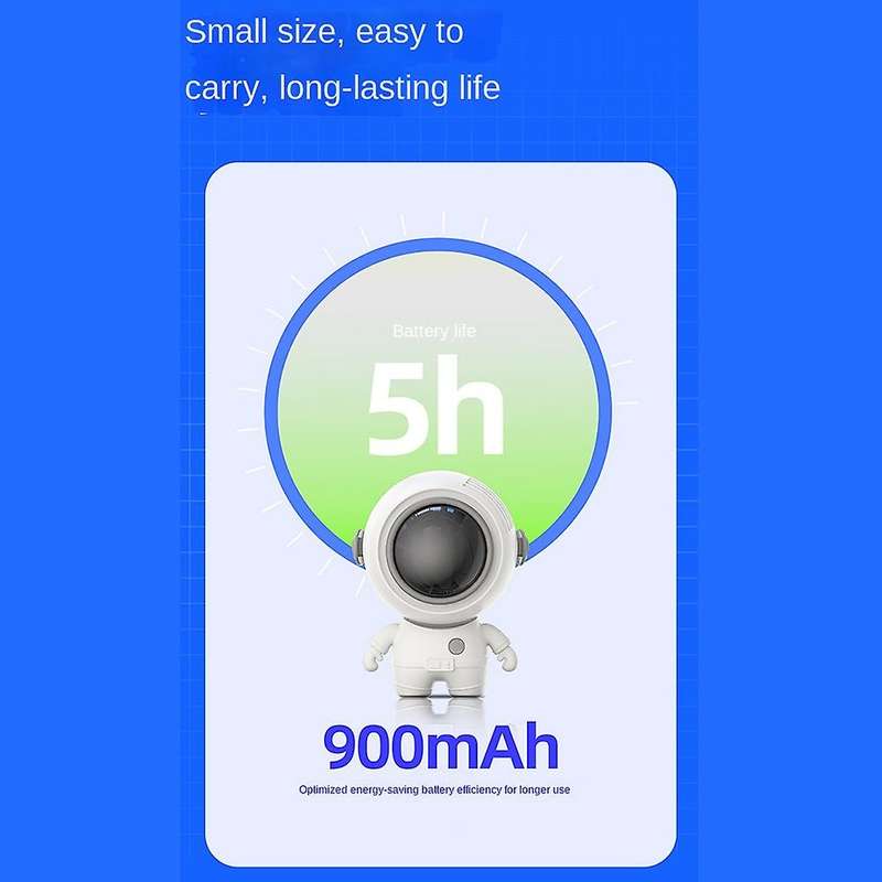 Mini Handheld Fan Cute Astronaut Cooling Fan Portable Usb Fan White