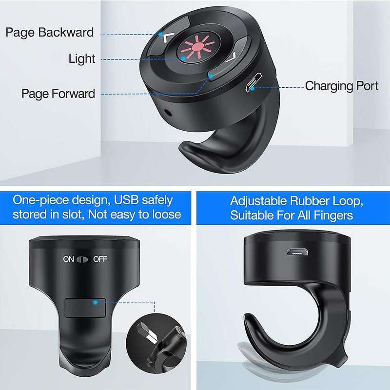 2.4ghz Rechargeable Wireless Presenter Finger Ring