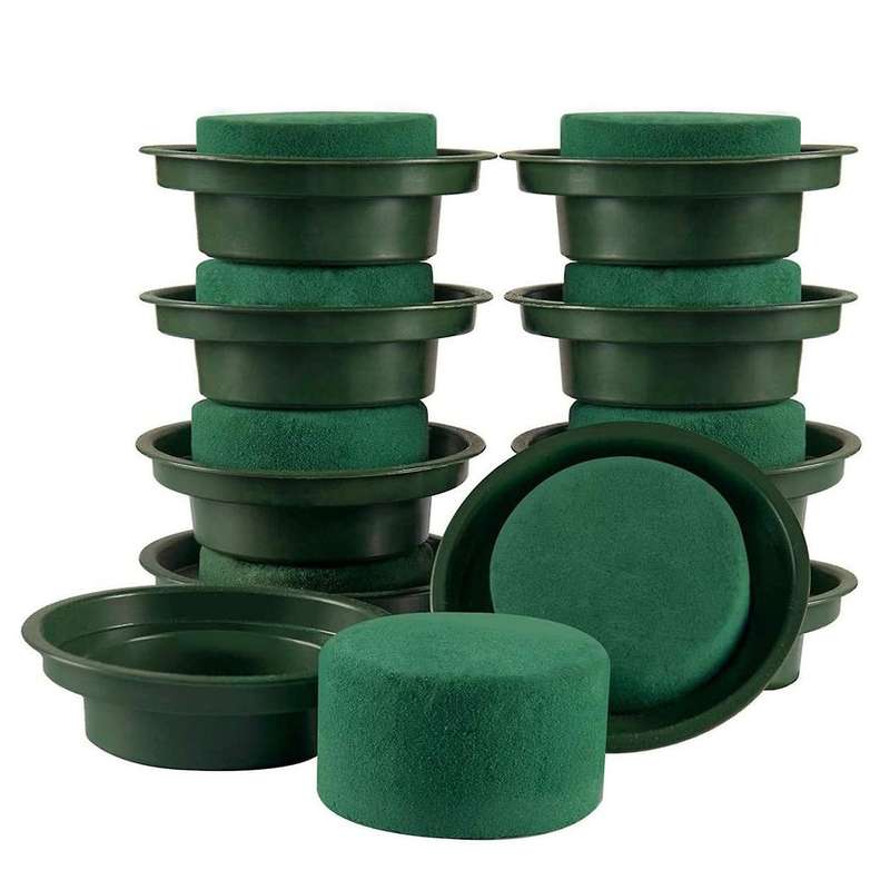 10 Pcs Diy Flower Arrangement Kit Green Round Wet Floral Foam