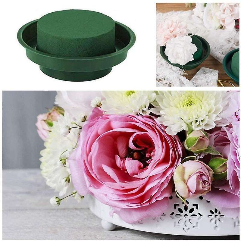 10 Pcs Diy Flower Arrangement Kit Green Round Wet Floral Foam