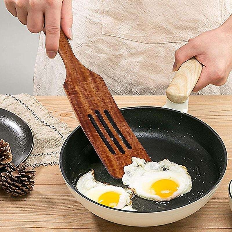 6 Pcs Wooden Spurtle Set, Teak Spurtle Set Heat Resistant Wooden