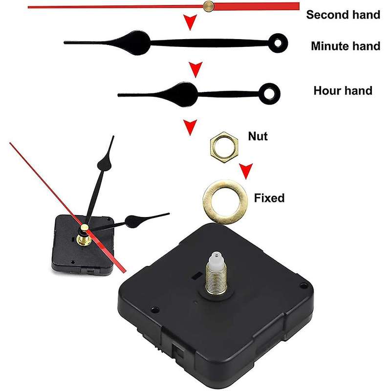 7 Sets Quartz Clock Movement Mechanism, Silent Short Shaft Clock
