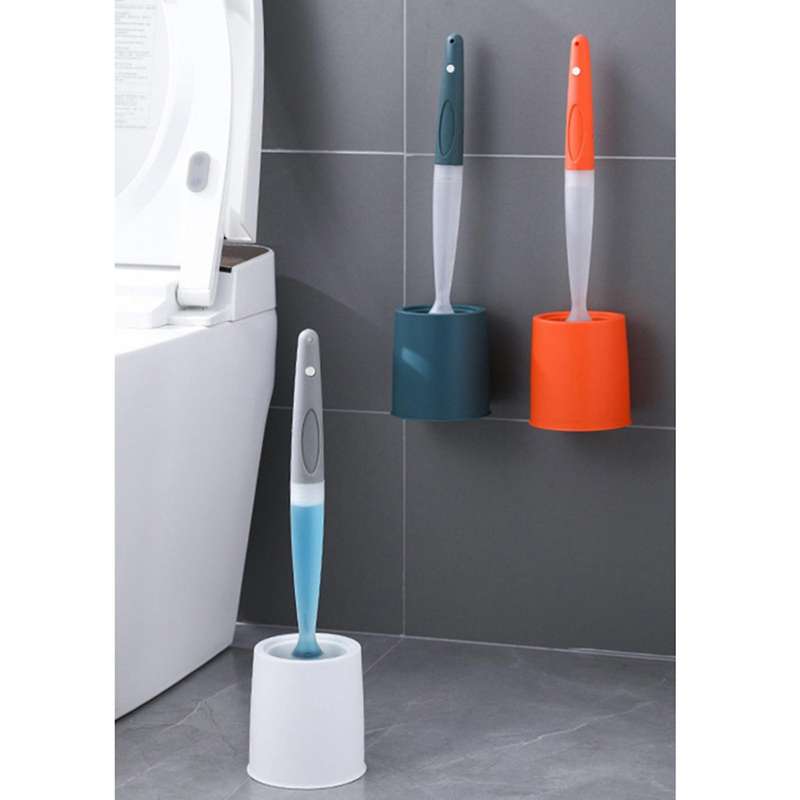 Silicone Toilet Brush Clean without Dead Corners Punch-free,3