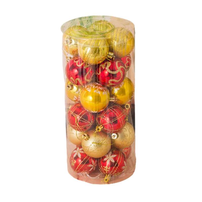 Christmas Tree Decorations 6cm 24 Buckets Of Painted Balls Gold