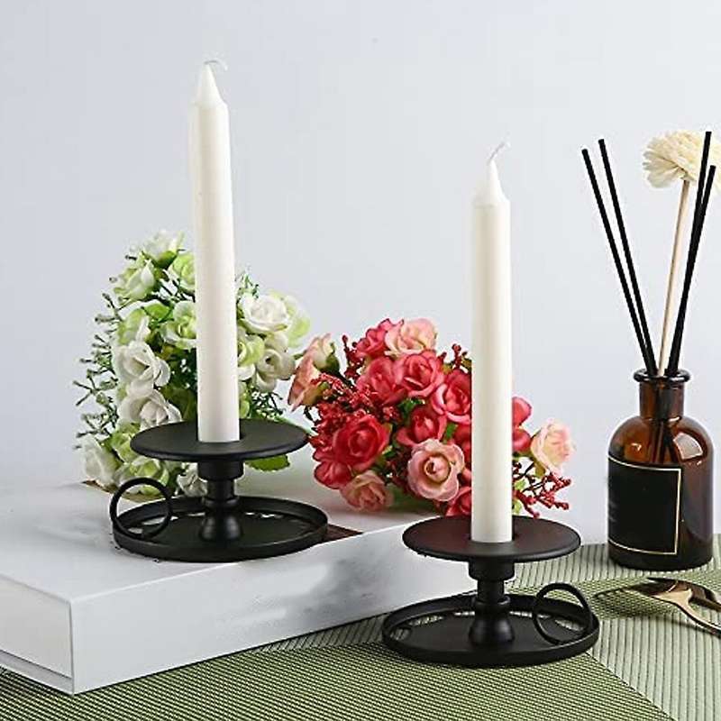 4 Pcs Candlestick Holders Black Candle Holders Decorative for Home