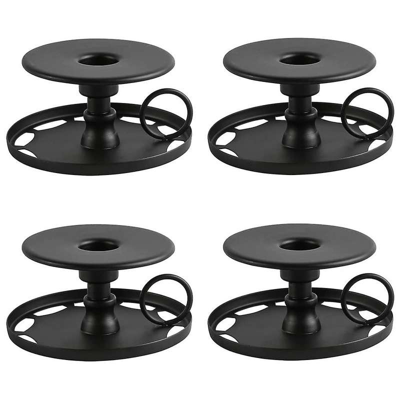 4 Pcs Candlestick Holders Black Candle Holders Decorative for Home