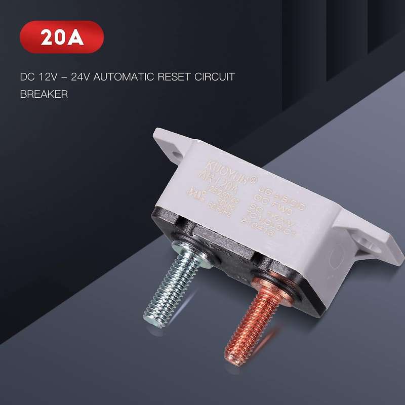 4pcs Dc 12v-24v Automatic Reset Circuit Breaker with Cover Stud Bolt