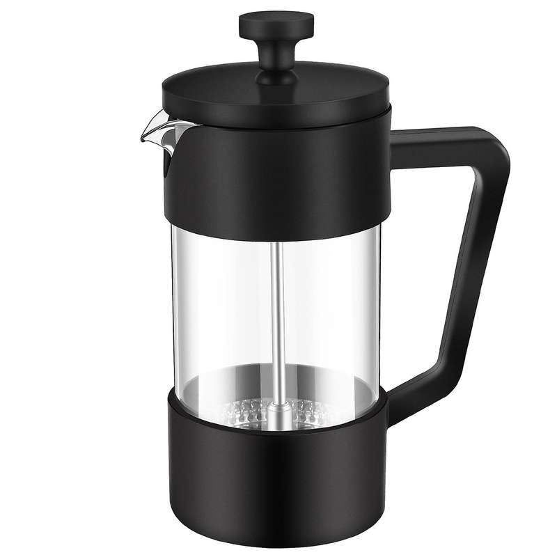 French Coffee & Tea Maker 12oz, Glass Coffee Press Rust-free,black