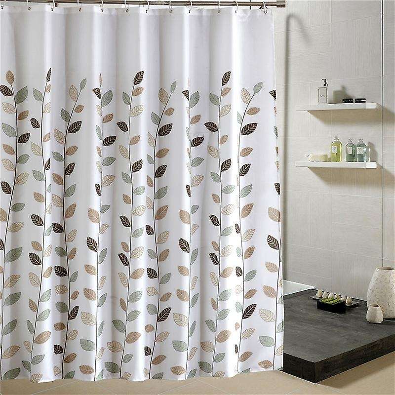 Shower Curtain for Bathroom with 12 Hooks, Polyester Fabric-180x180cm