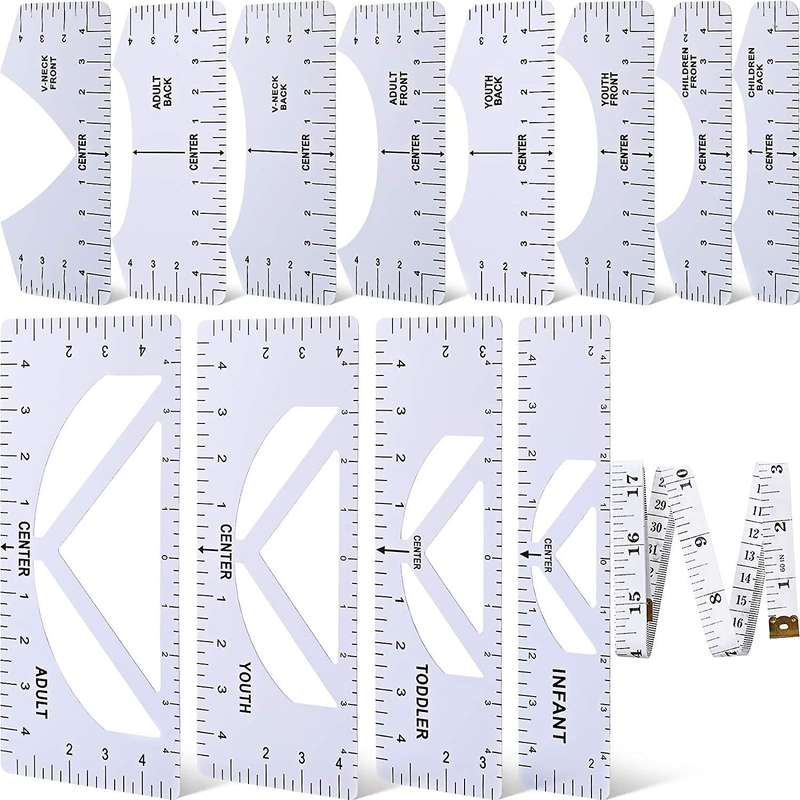 13 Pieces T-shirt Ruler Guide Set,t-shirt Ruler Tool,diy Printing