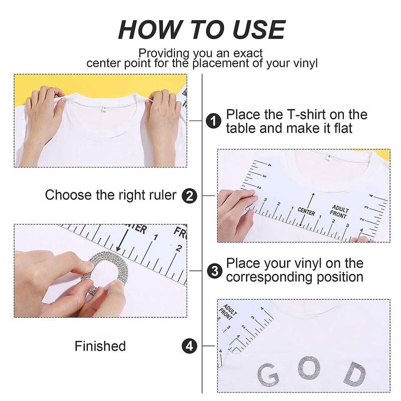13 Pieces T-shirt Ruler Guide Set,t-shirt Ruler Tool,diy Printing