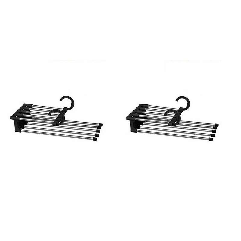 Pants Hangers 5 Layers Multi Functional Pants Rack for Pants (2pcs)-b