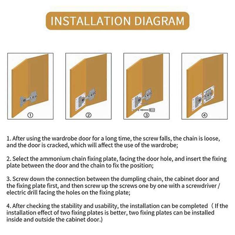 Hinge Repair Plate Kit with Hole for Cabinet, for Cupboard Furniture