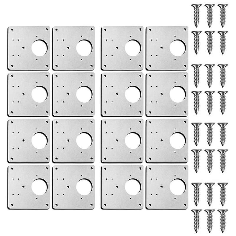 Hinge Repair Plate Kit with Hole for Cabinet, for Cupboard Furniture