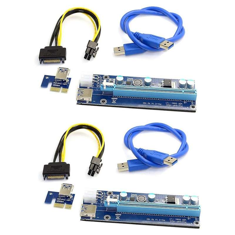 2pcs Pci-e 1x to 16x Mining Machine Enhanced Extender Riser