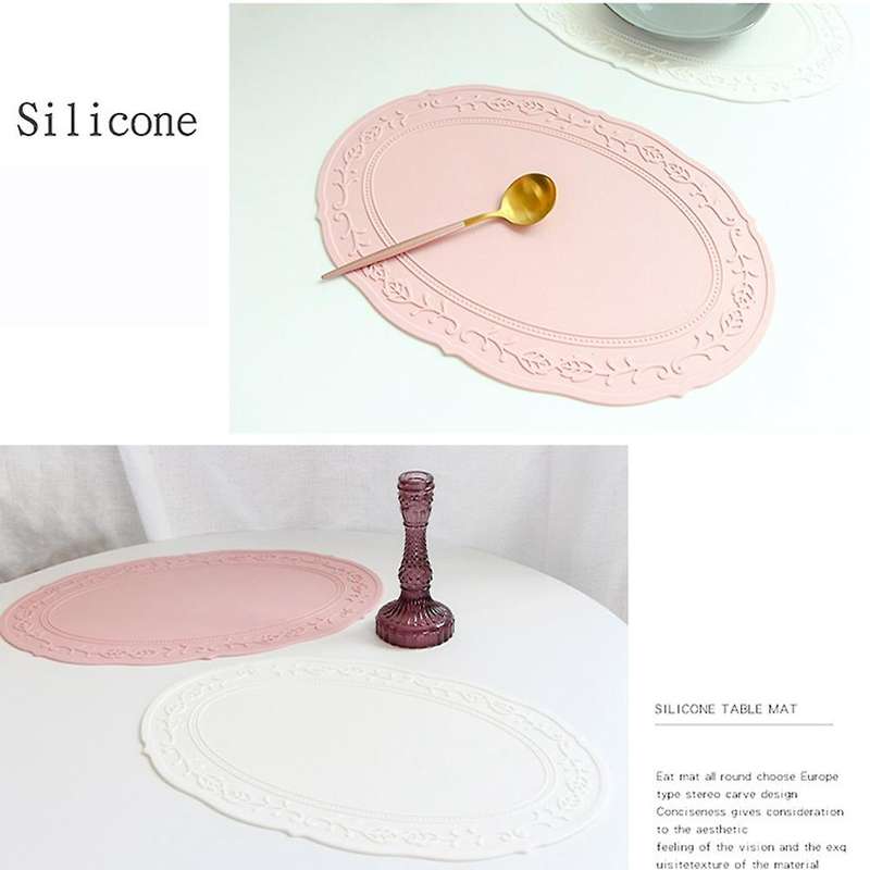Modern Simple Oval Relief Silicone Dining Pad Household Dining Pad B