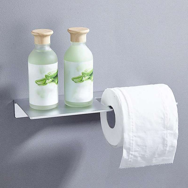 Multifunctional Tissue Holder Toilet Paper Roll Holder(silver)