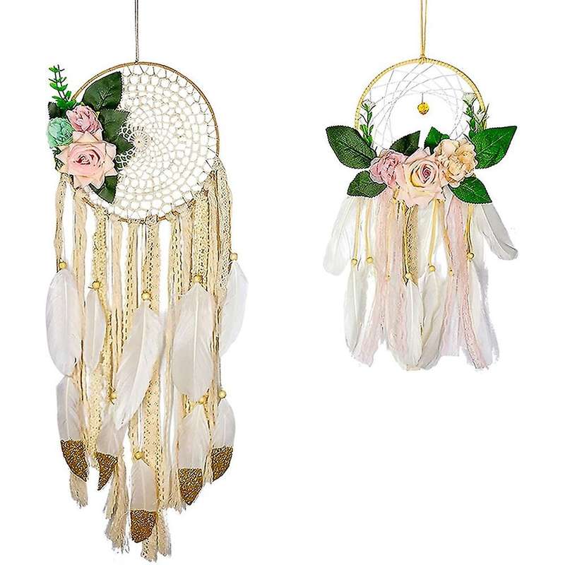 2 Pcs Boho Handmade Dreamcatchers Wall Hanging Decoration