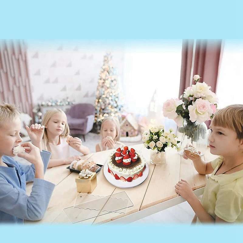 6 Pieces Clear Acrylic Icing Frosting Buttercream Large Cake Smoother