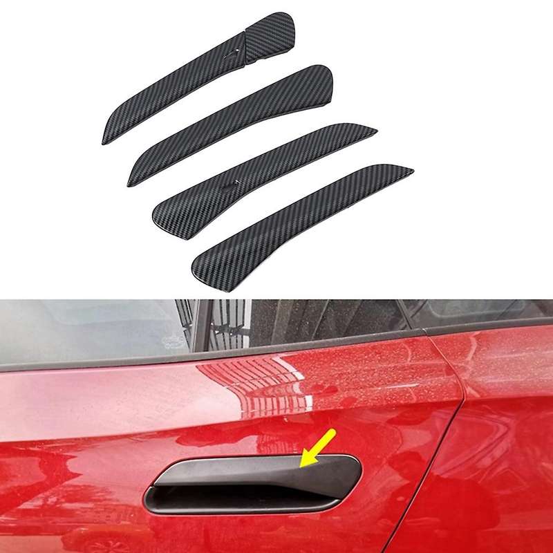 4pcs Carbon Fiber Car Door Handle Cover Trim for Id.4x Id4x 2022