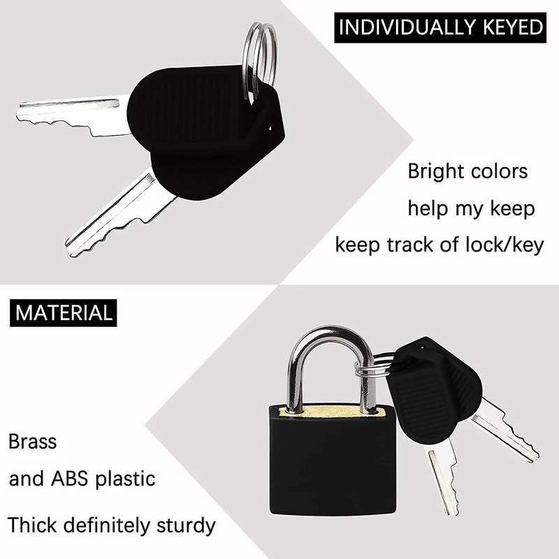 10pcs Small Padlocks Colorful Lock and Key Luggage Locker for School
