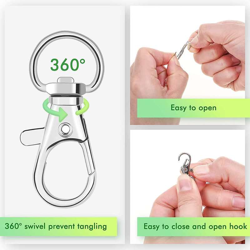 120pcs Key Chain Swivel Snap Hook Lanyard Clips with Key Rings