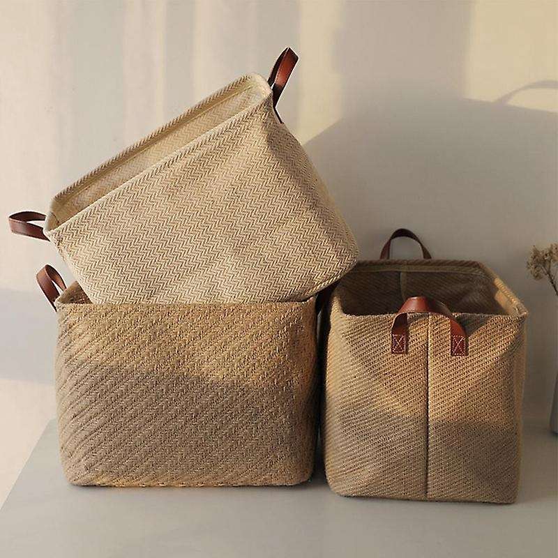 Storage Basket Dense Stitches Fabric Clothes Basket for Laundry B