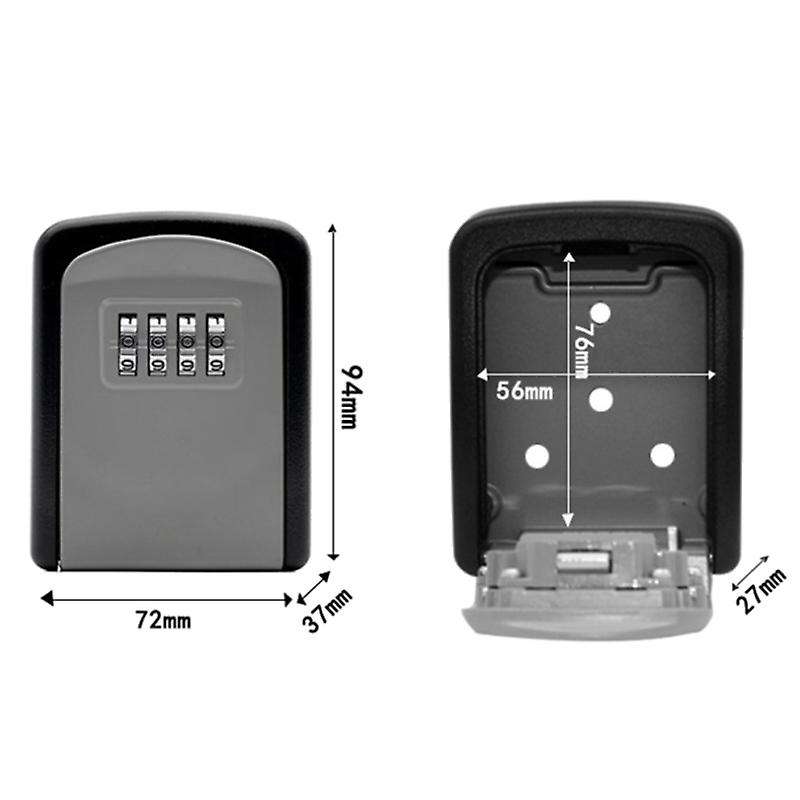 Wall Mounted Zinc Alloy Key Safe Box Weatherproof 4 Digit