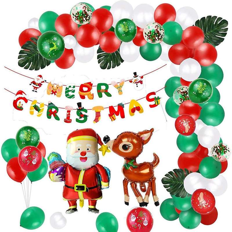Merry Christmas Balloon Set Holiday Theme Background Decoration