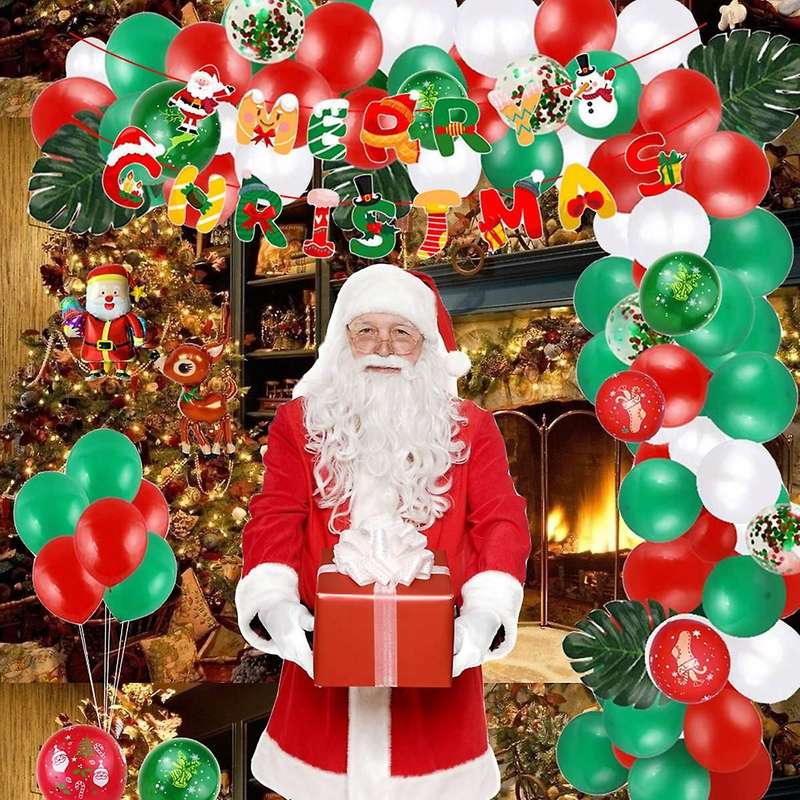 Merry Christmas Balloon Set Holiday Theme Background Decoration