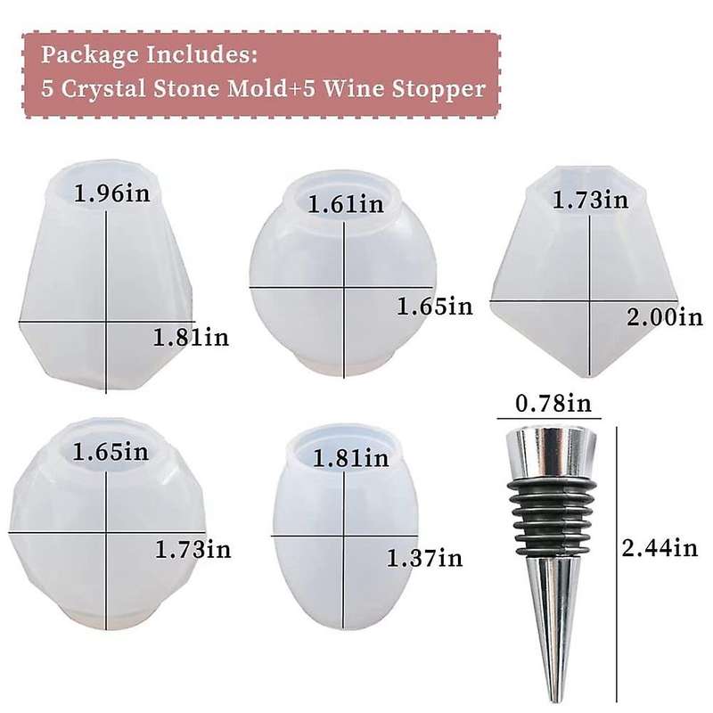 5pcs Wine Stoppers, 5pcs Wine Bottle Stopper Saver Mold