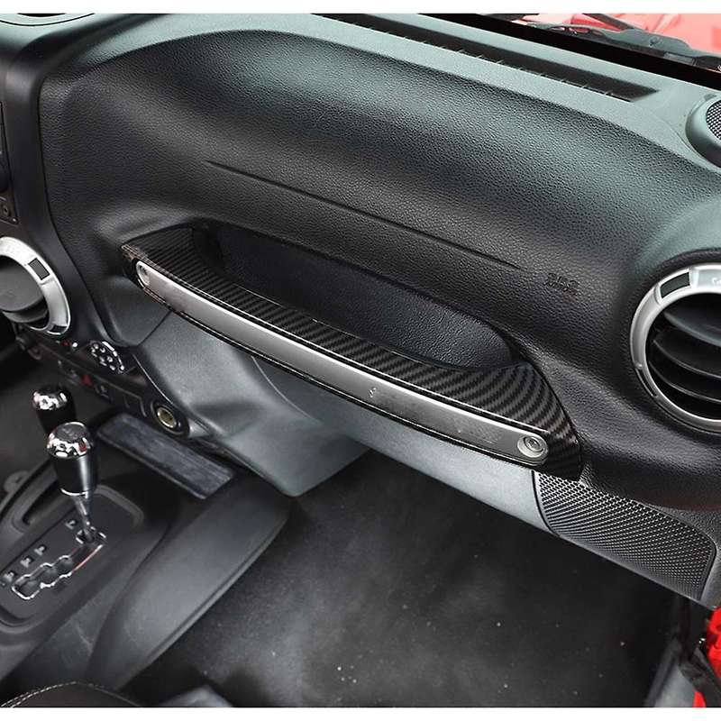 Car Door Copilot Handle Decor Cover Trim Stickers,abs Carbon Fiber
