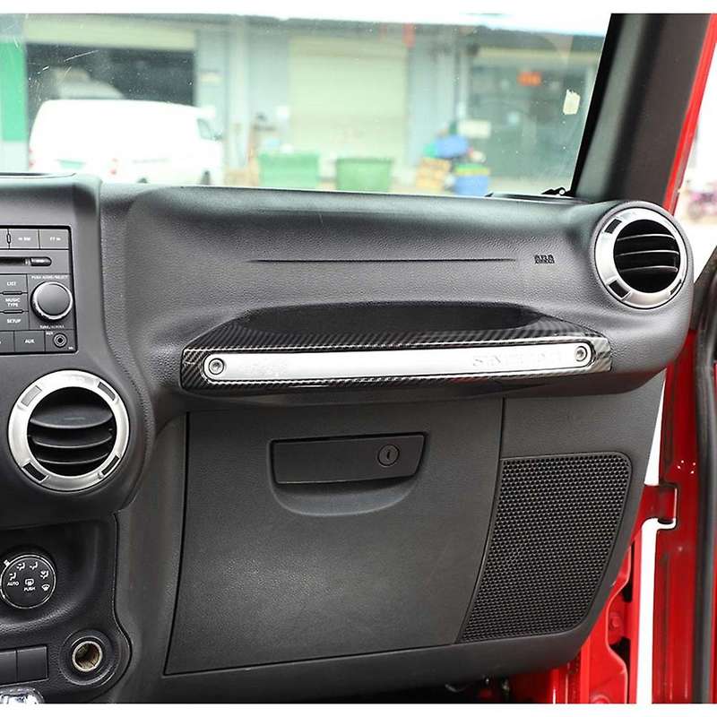 Car Door Copilot Handle Decor Cover Trim Stickers,abs Carbon Fiber