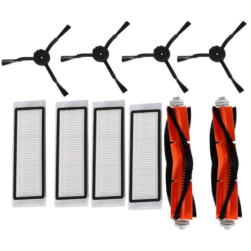 2pcs Main Brush + 4pcs Hepa Filter+4pcs Black Side Brush for Xiaomi