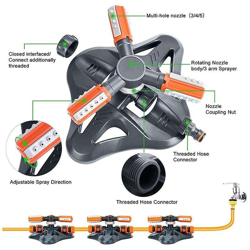 Garden Sprinkler, Automatic 360 Degree Rotating Lawn Sprinkler