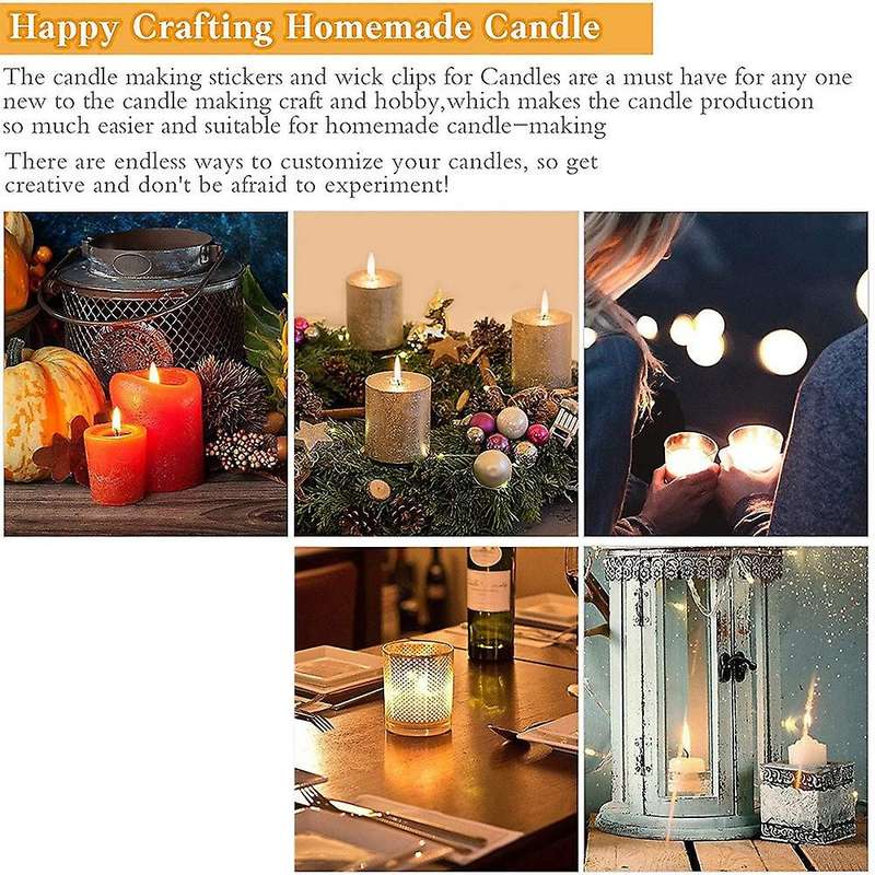 Wooden Candle Wick Holders and Candle Wick Stickers,for Candle Making