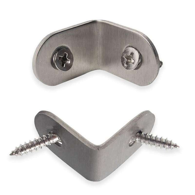 Corner Brace Steel Angle Bracket Fastener, 48 Pieces with Screws