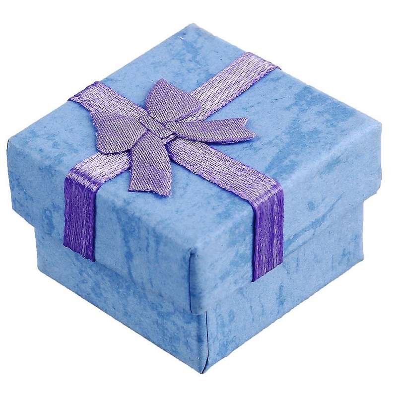 24 Pcs Ring Earring Jewelry Display Gift Box Bowknot Square Purple