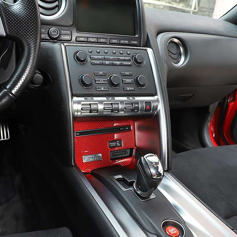 Car Soft Carbon Fiber Central Control Cd Panel Frame Cover Trim