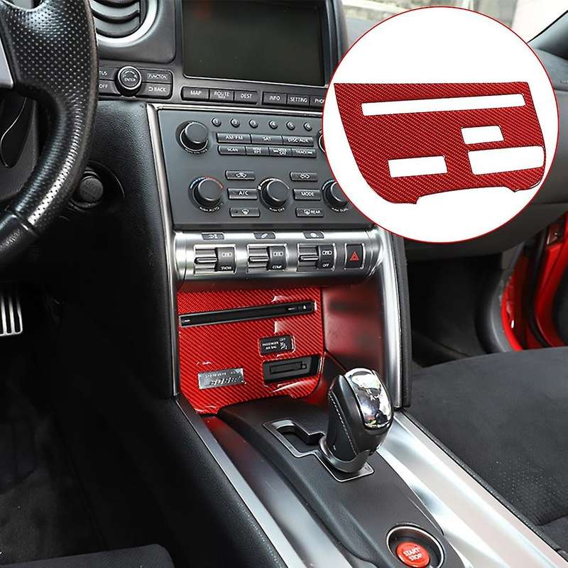 Car Soft Carbon Fiber Central Control Cd Panel Frame Cover Trim
