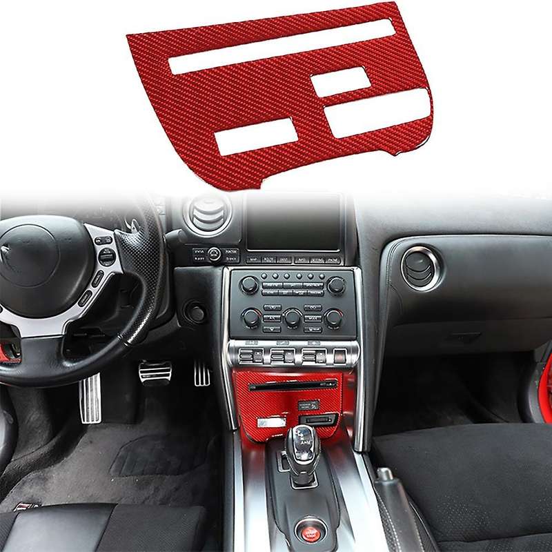 Car Soft Carbon Fiber Central Control Cd Panel Frame Cover Trim