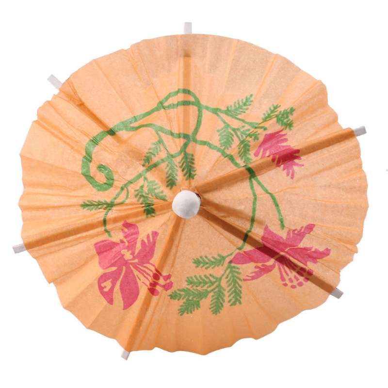 288pcs Color Flower Paper Small Umbrella Sign Fruit Sign