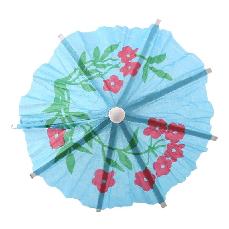 288pcs Color Flower Paper Small Umbrella Sign Fruit Sign