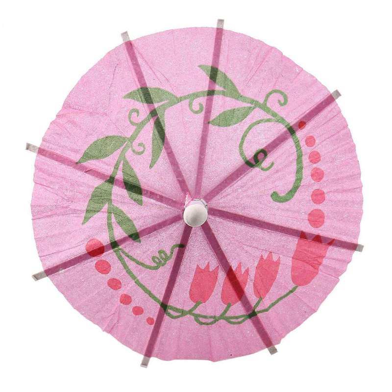 288pcs Color Flower Paper Small Umbrella Sign Fruit Sign
