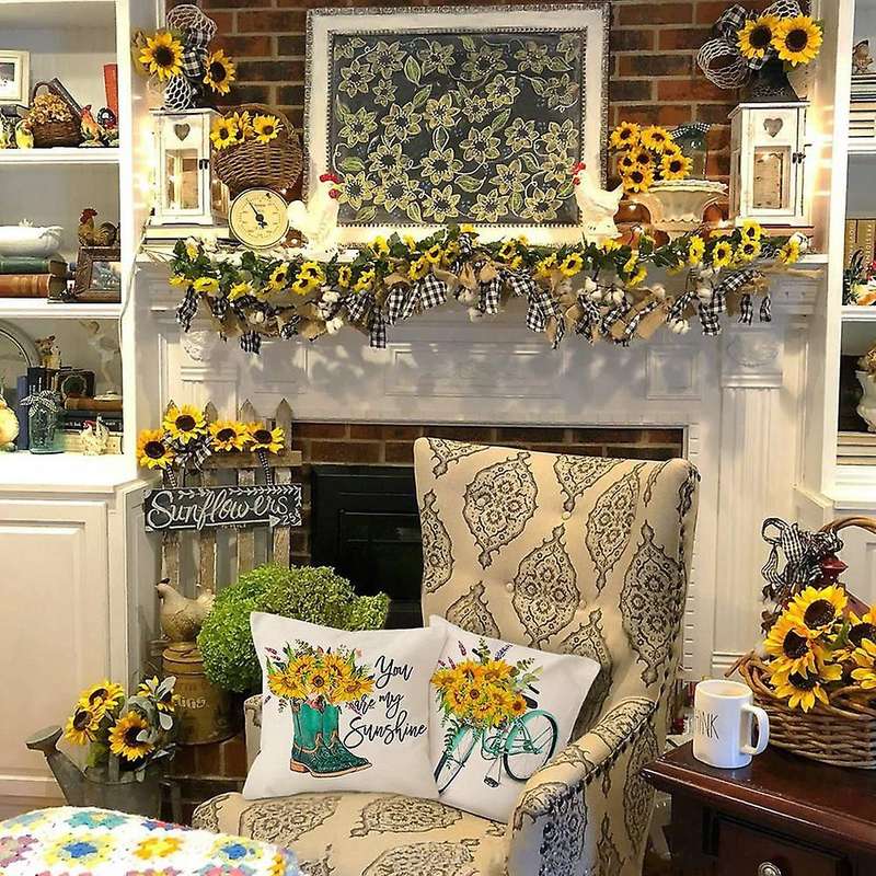 Summer Pillow Covers 18x18 Set Of 4 Farmhouse Throw Pillows Case
