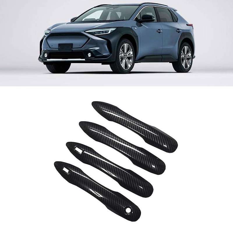For Toyota Bz4x Subaru Solterra 2022 Carbon Fiber Door Handles Trim