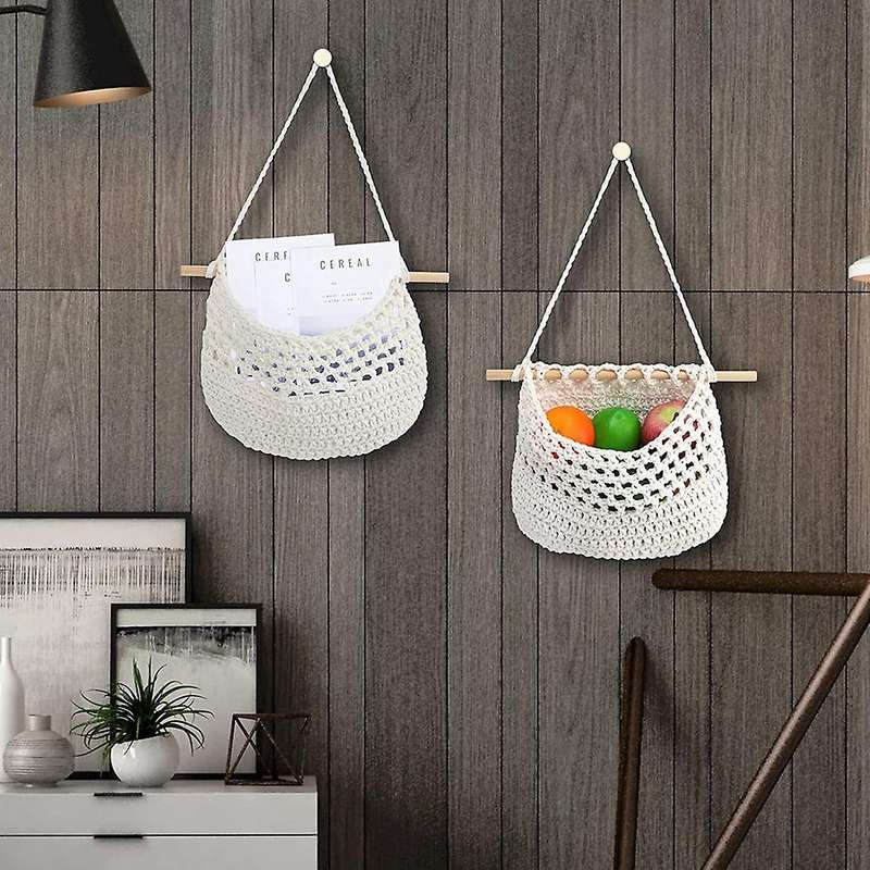 Boho Hanging Fruit Woven Baskets Organization to Store All Items -2